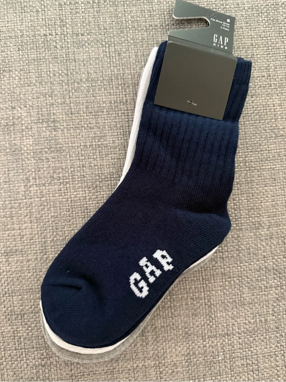 GAP Boys 3-Pack Crew Socks - Navy, Grey & White